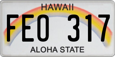 HI license plate FEO317