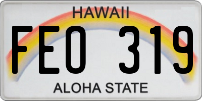 HI license plate FEO319
