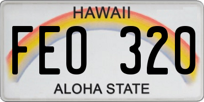 HI license plate FEO320