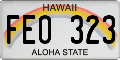 HI license plate FEO323