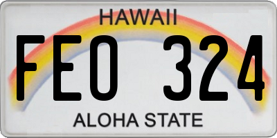 HI license plate FEO324