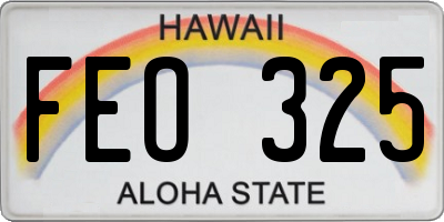 HI license plate FEO325