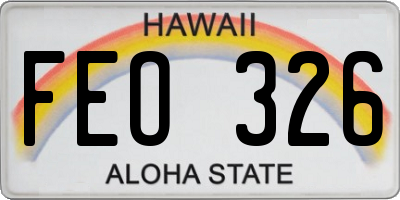 HI license plate FEO326