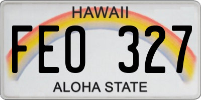 HI license plate FEO327