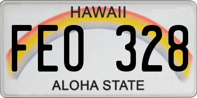 HI license plate FEO328