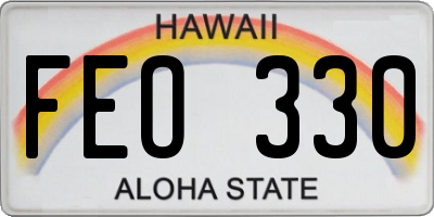 HI license plate FEO330