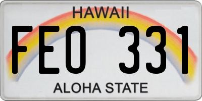 HI license plate FEO331