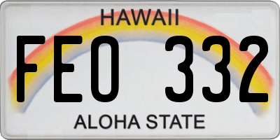HI license plate FEO332
