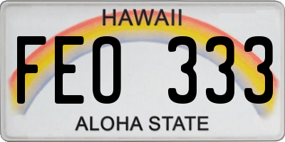 HI license plate FEO333
