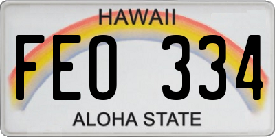 HI license plate FEO334