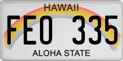 HI license plate FEO335