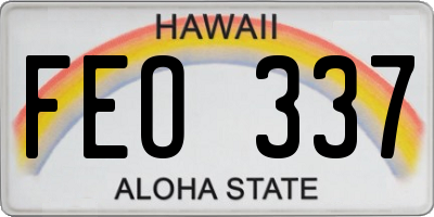 HI license plate FEO337
