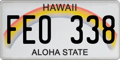 HI license plate FEO338