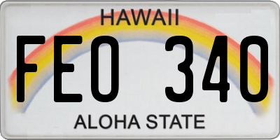 HI license plate FEO340