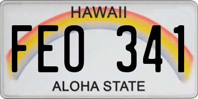 HI license plate FEO341