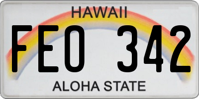HI license plate FEO342