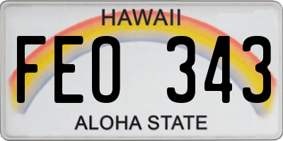HI license plate FEO343
