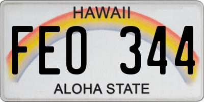 HI license plate FEO344