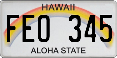 HI license plate FEO345