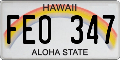HI license plate FEO347