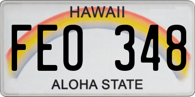 HI license plate FEO348