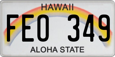 HI license plate FEO349
