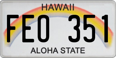 HI license plate FEO351
