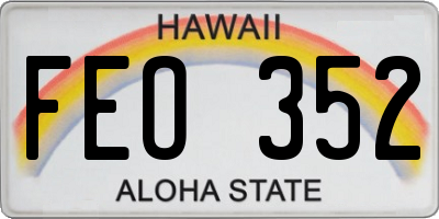 HI license plate FEO352