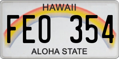 HI license plate FEO354