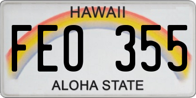HI license plate FEO355
