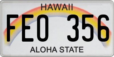 HI license plate FEO356