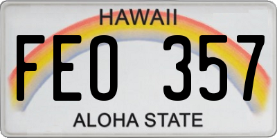 HI license plate FEO357