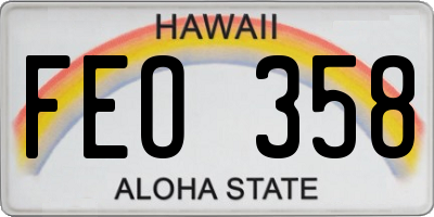 HI license plate FEO358