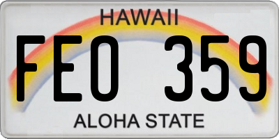 HI license plate FEO359