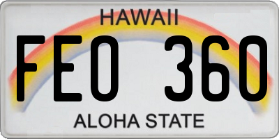 HI license plate FEO360