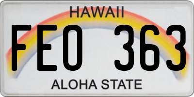 HI license plate FEO363