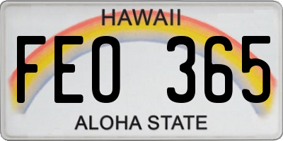 HI license plate FEO365
