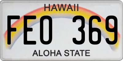 HI license plate FEO369