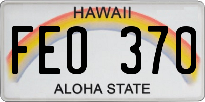 HI license plate FEO370