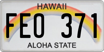 HI license plate FEO371