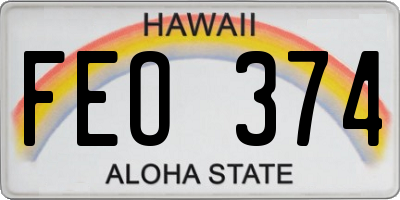 HI license plate FEO374