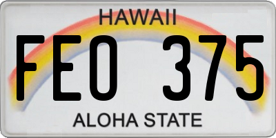 HI license plate FEO375
