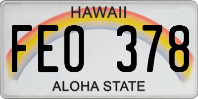 HI license plate FEO378
