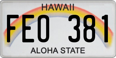 HI license plate FEO381