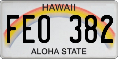 HI license plate FEO382