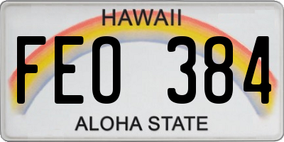 HI license plate FEO384