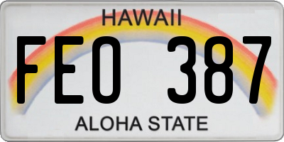 HI license plate FEO387