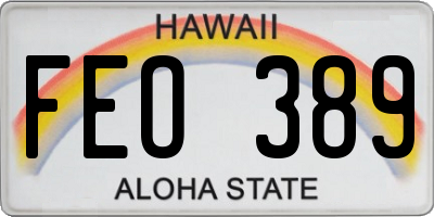 HI license plate FEO389