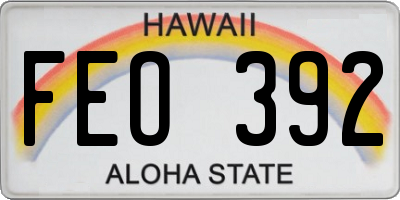 HI license plate FEO392