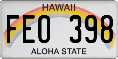 HI license plate FEO398
